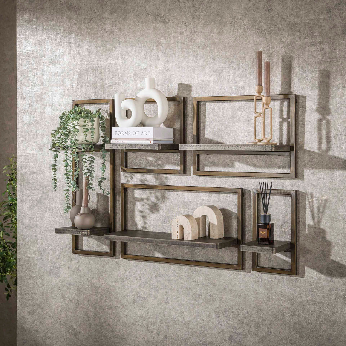 Fraaai - Nowi wandschap set van 5 - brons antiek