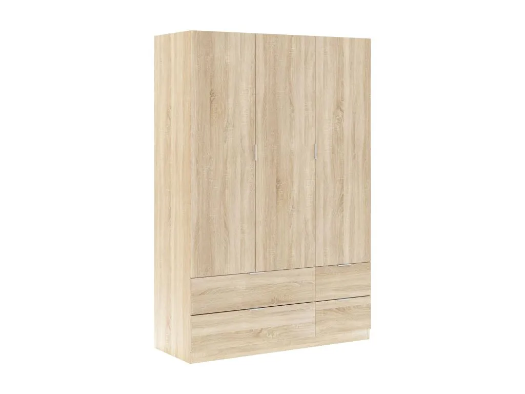 Armario ropero Decoesp 3 Puertas y 4 Cajones Color Decoesp 135 cm Ancho 52 cm Profundo 200 cm Alto CFMG22012