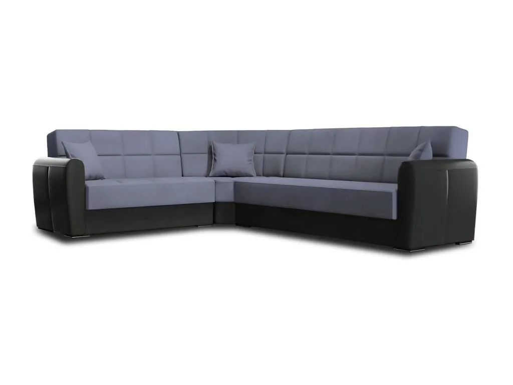 Sofá cama æ Sofá cama rinconera contenedor en ecopiel y tejido Sofá de salón con apertura clic-Hogarmini y península reversible 305x238h91 vawz14103
