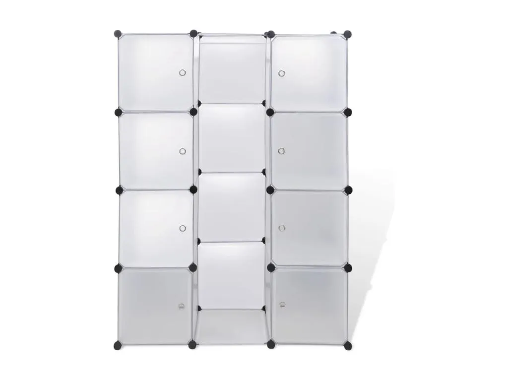 Armario modular 9 compartimentos 37x115x150 cm blanco