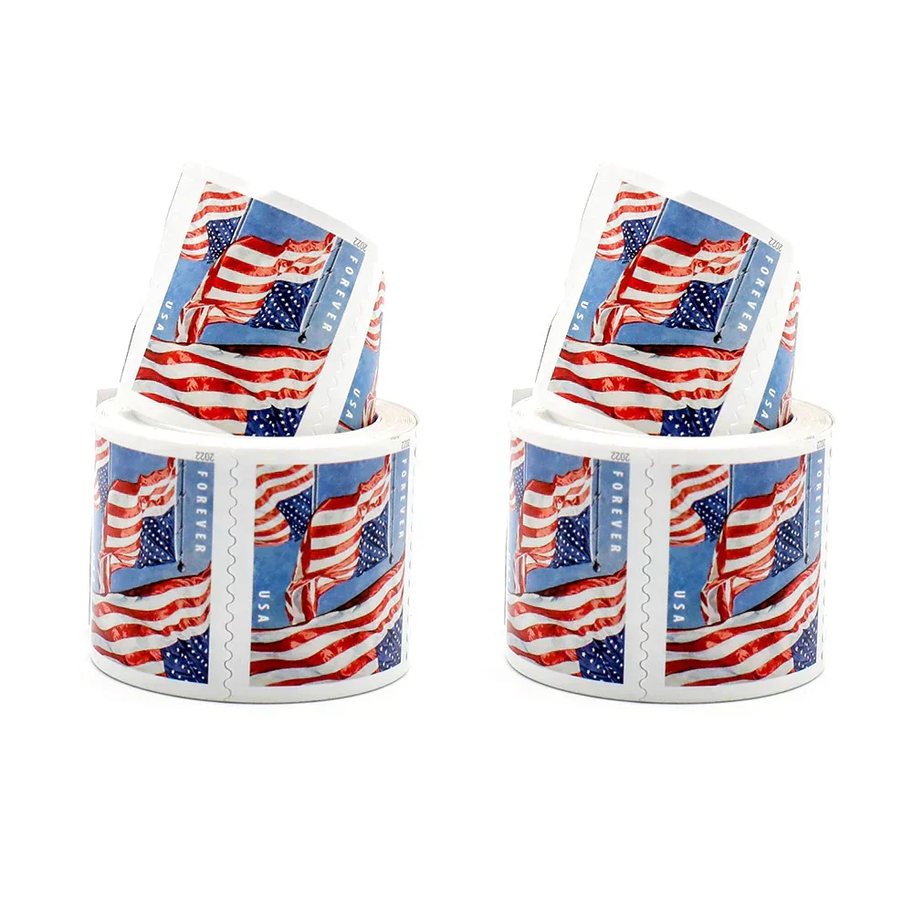 2022 U.S. Flag Forever Stamps - 100 Pcs Coil Roll (Self-Adhesive)(1 Coil / (100 Stamps))