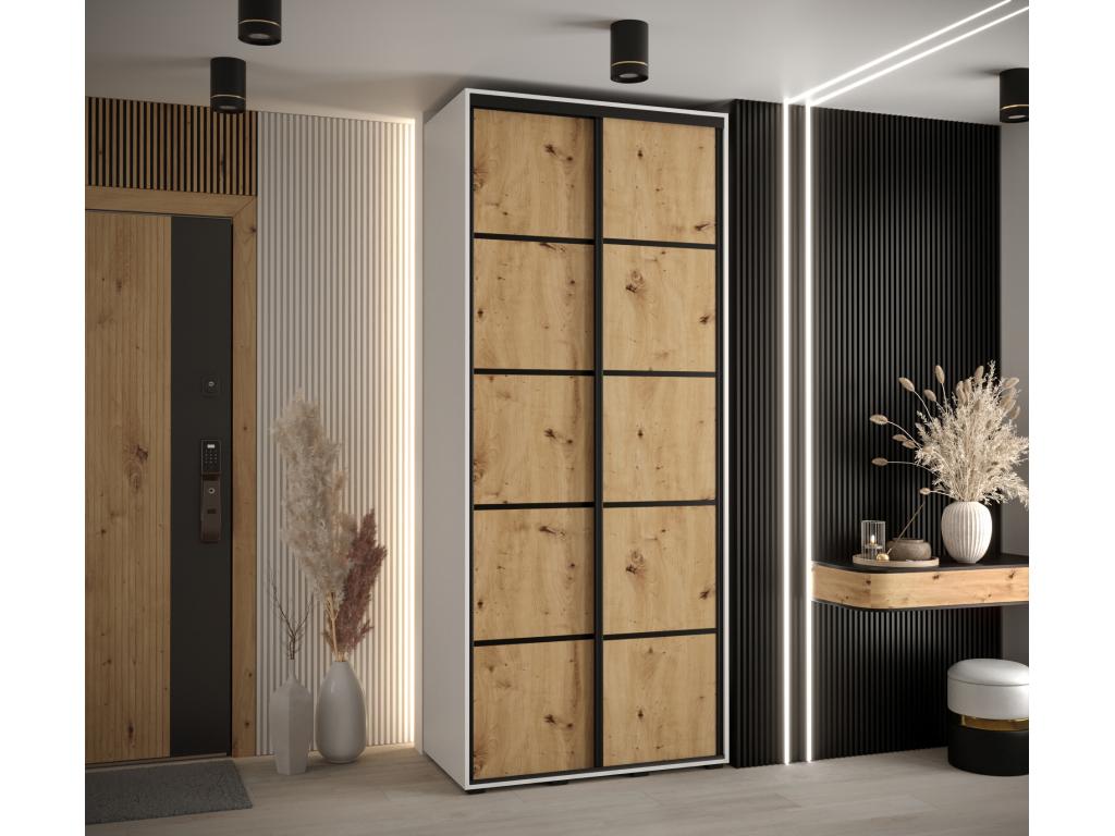 ARMARIO Cozetiq 4 DE PUERTAS CORREDERAS 235 - 2/120/60 2 puertas Blanco/Artisan/Negro