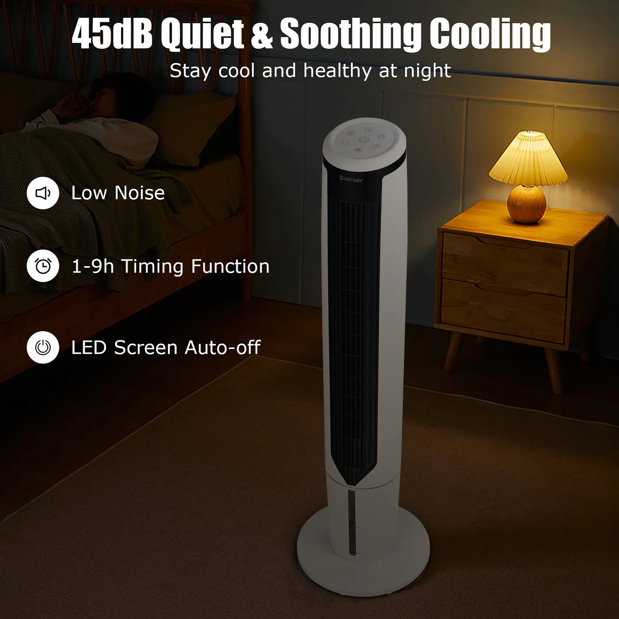 Costway 41'' Evaporative Air Cooler Quiet Cooling Oscillating Fan with Remote Control - Image 5