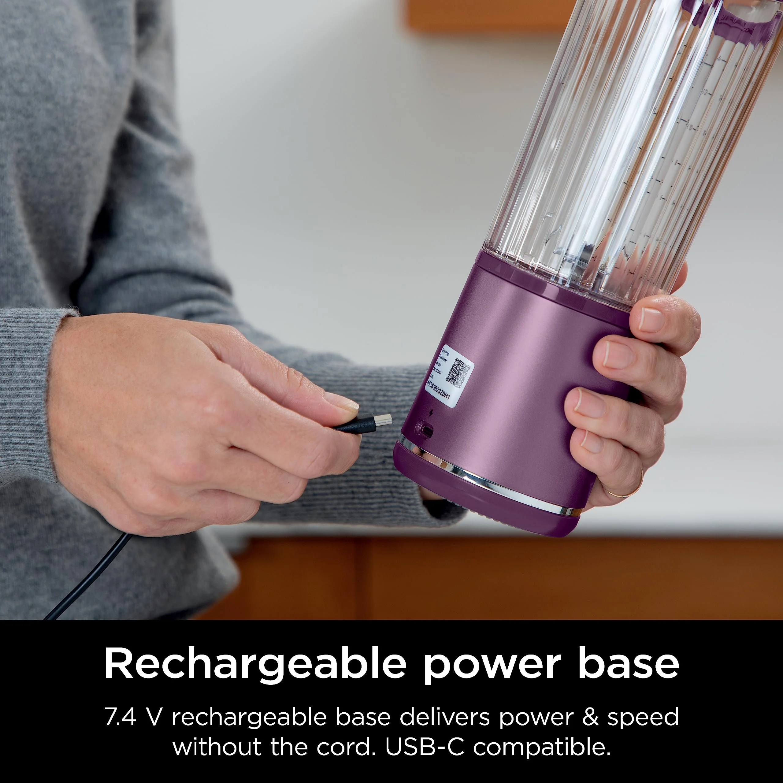 Ninja Blast Portable Blender, Cordless, 18oz. Vessel, Personal Blender for Shakes & Smoothies, BPA Free, Leakproof Lid & Sip Spout, USB-C Rechargeable, Dishwasher Safe Parts, Metallic Purple, - Image 19