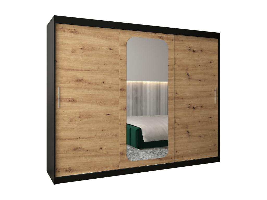 ARMARIO PROMO T2 DE PUERTAS CORREDERAS 200/250/62 3 puertas (negro/artisan)
