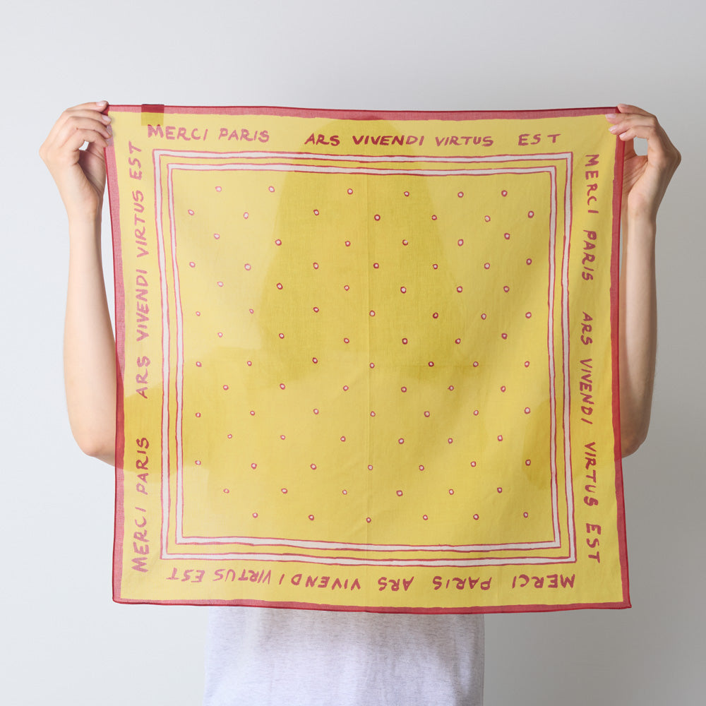 Merci - Bandana Ars Vivendi Virtus Est - Rouge & Jaune