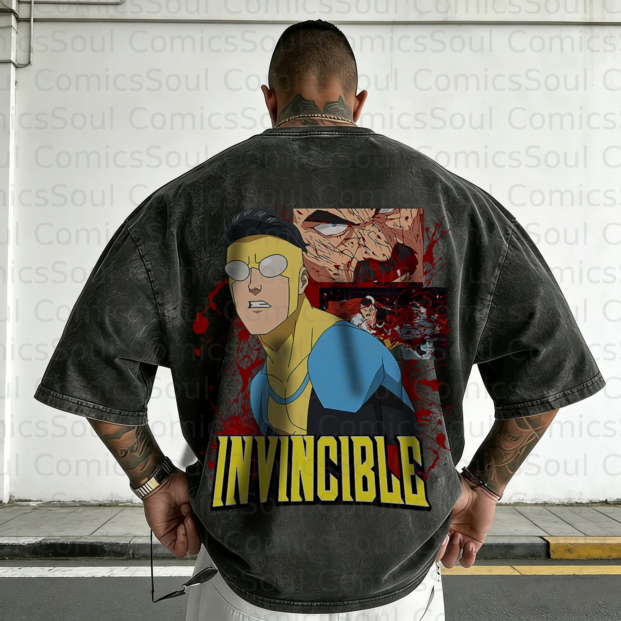 Unisex Anime Inspired Vintage Washed T-Shirt