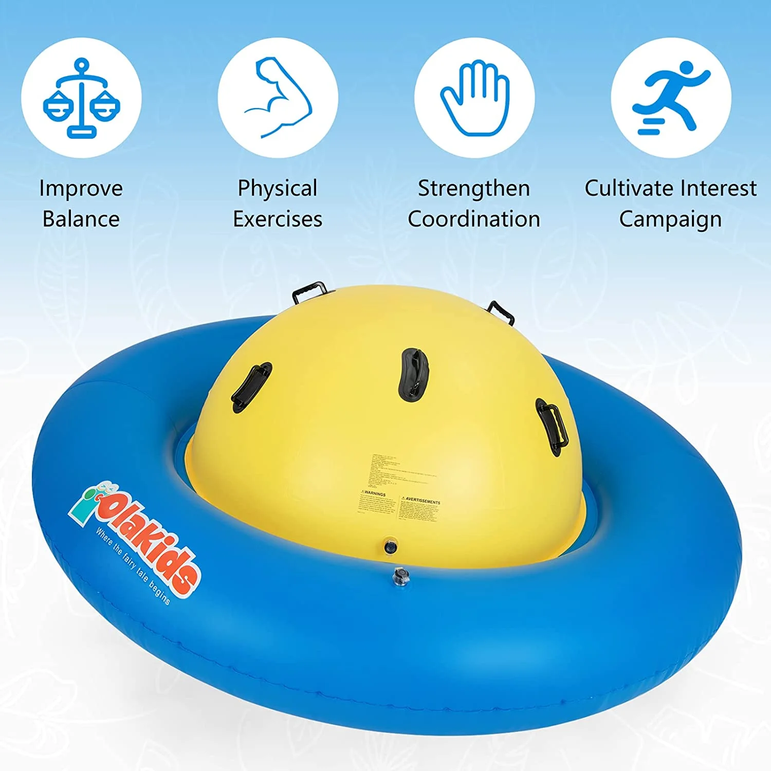 OLAKIDS 8FT Inflatable Dome Rocker Bouncer, Outdoor Kids Giant Roll and Play Seesaw Rocker with 6 Secure Handles, Max Weight 250 LBS, Toddlers Climbing Toy Backyard Play Center Equipment - Image 27