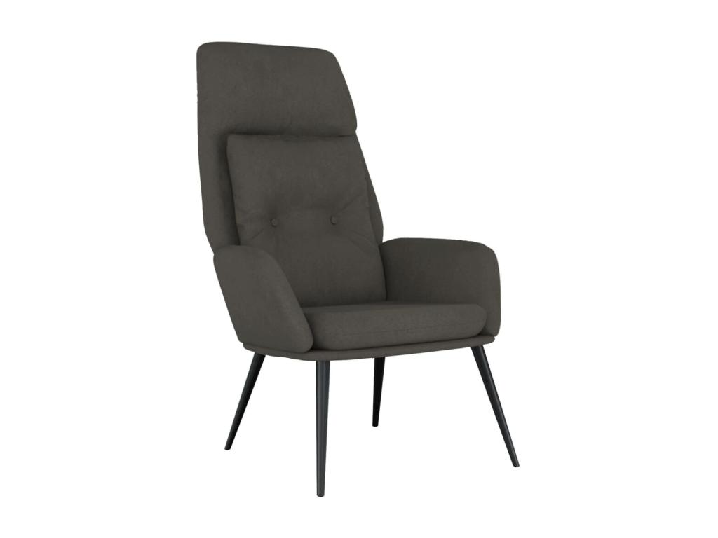 Sillón de Luzssnh de cuero sintético de ante gris oscuro