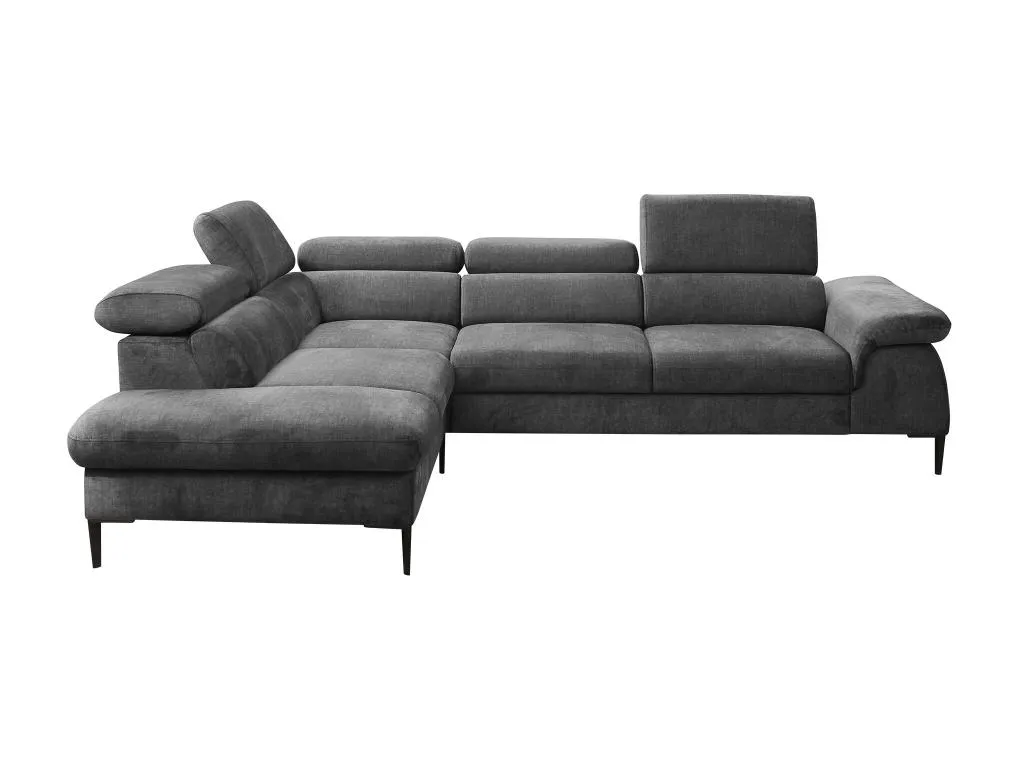 Sofá cama rinconera de tela antracita Mueblestop - Ángulo izquierdo TGLO94363