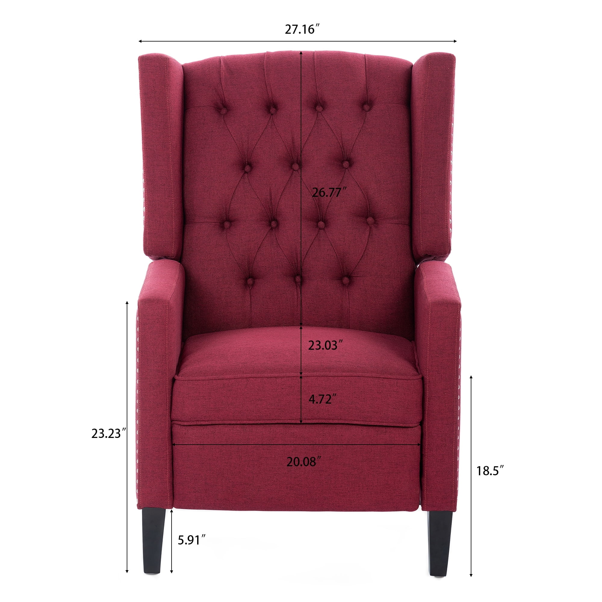 Recliner Chair, Living Room Chairs with Arms, Adjustable Single Reclining Sofa, Home Theater Seating Arm Chair with Thick Padded Seat, Footrest, Lounge Chair for Bedroom, Blue - Image 33