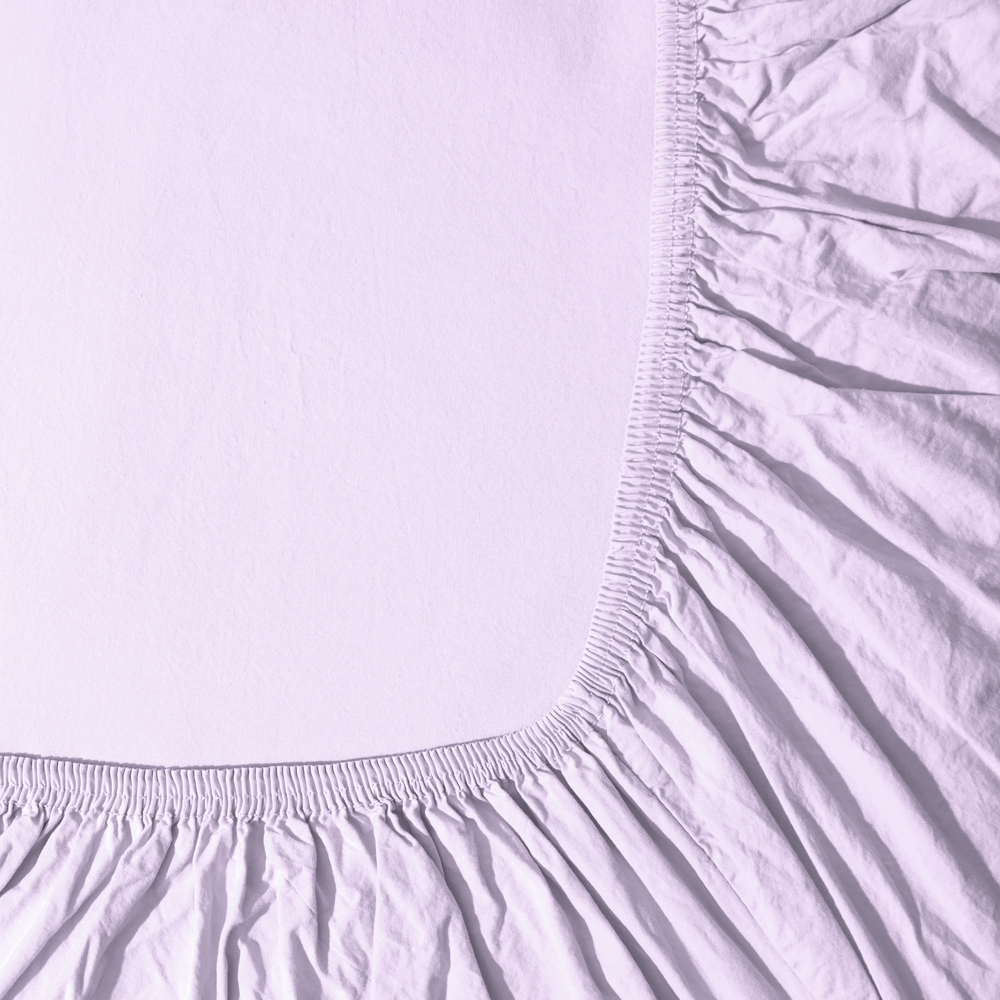 Drap-housse en percale de coton - Lavande