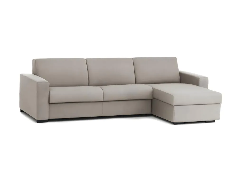 Sofá fijo Hogarmini Sofá de esquina Made in Italy Sofá Sala de estar con contenedor reversible Peninsula en tela acolchada con reposabrazos 73040folo