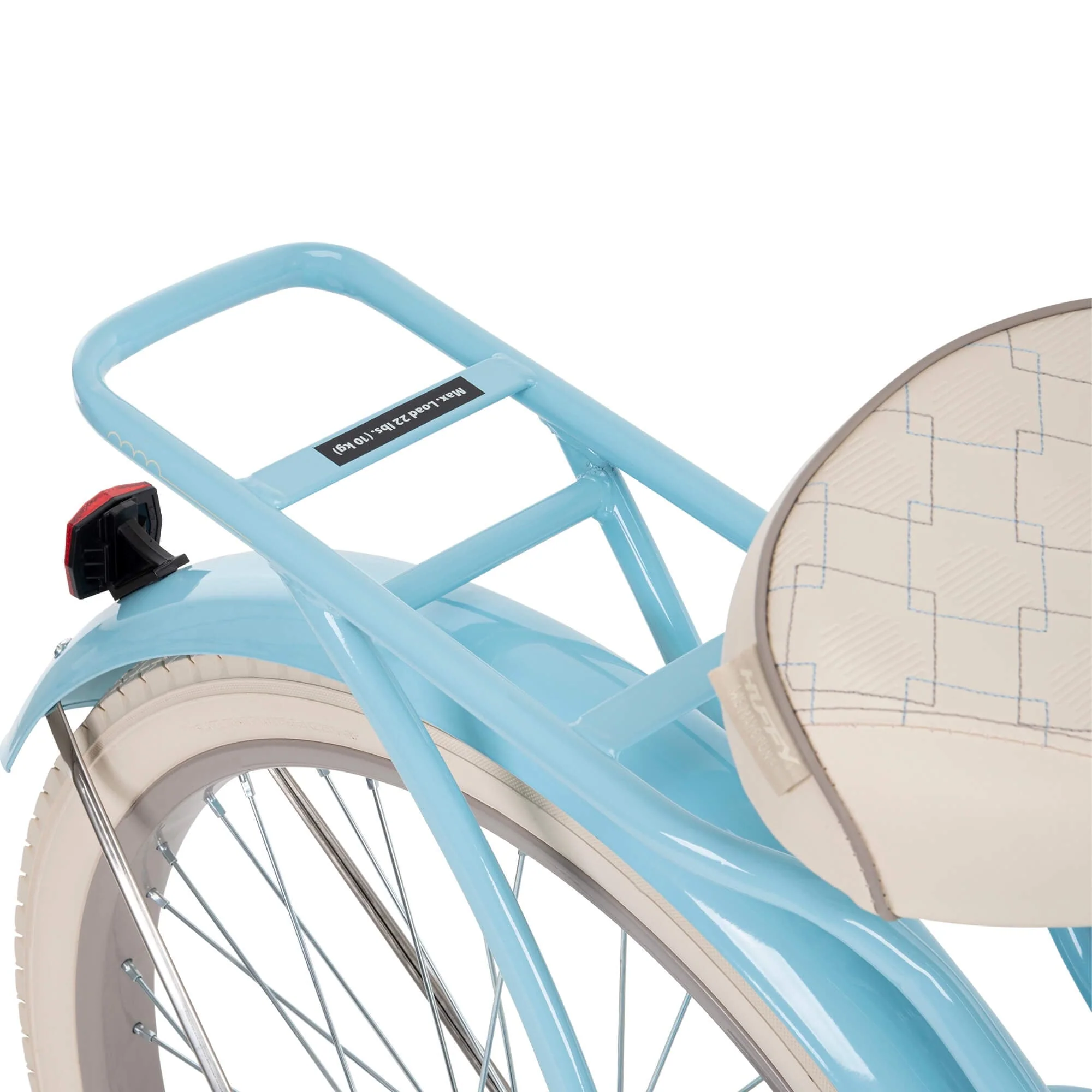 24 In. Girls Nel Lusso Women's Classic Beach Cruiser Bike, Light Blue - Image 5