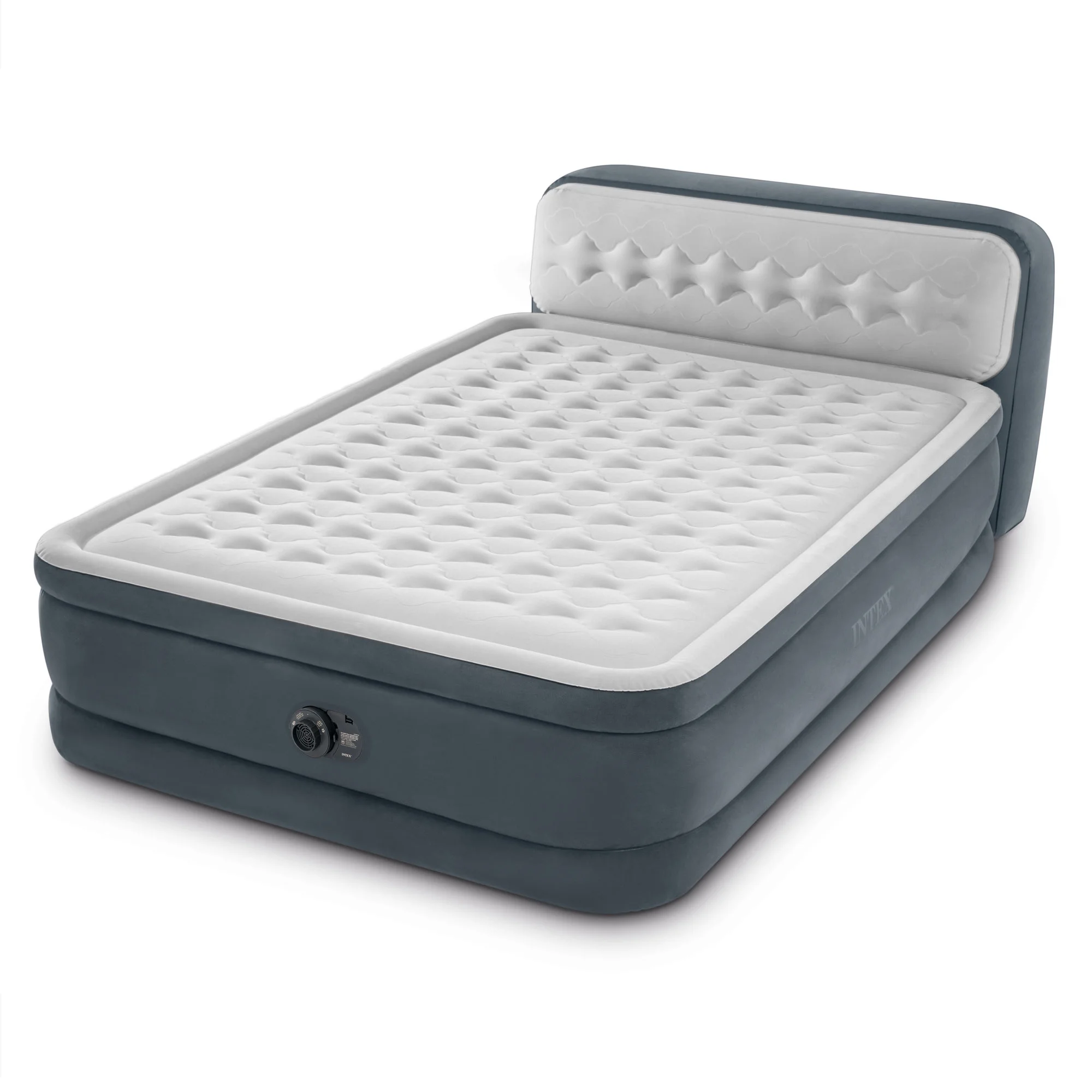 Open Box Intex Dura-Beam Deluxe Plush Headboard Queen Mattress Built-In Pump - Image 10