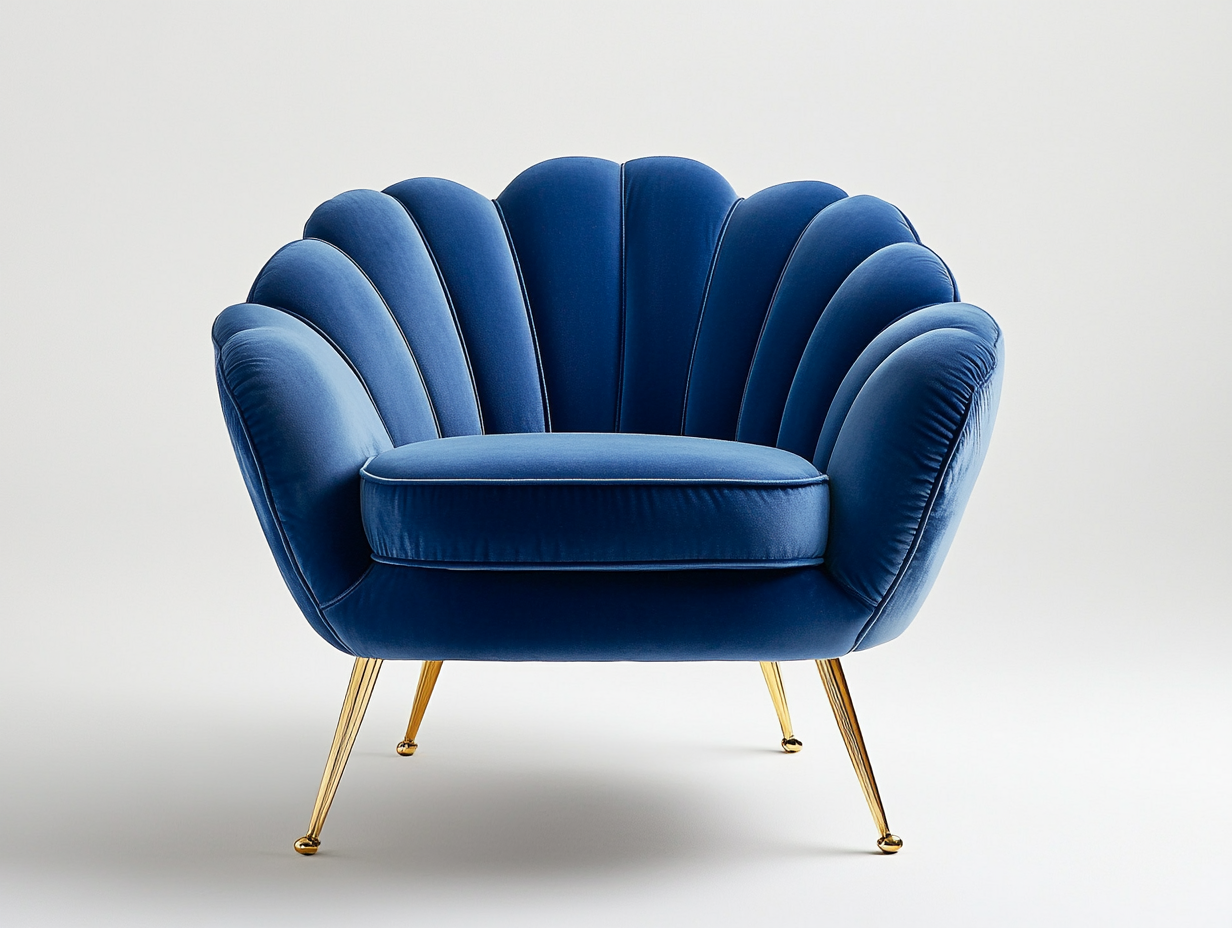 Sillón estilo cabriolet para dormitorio de lujo con diseño en forma de concha