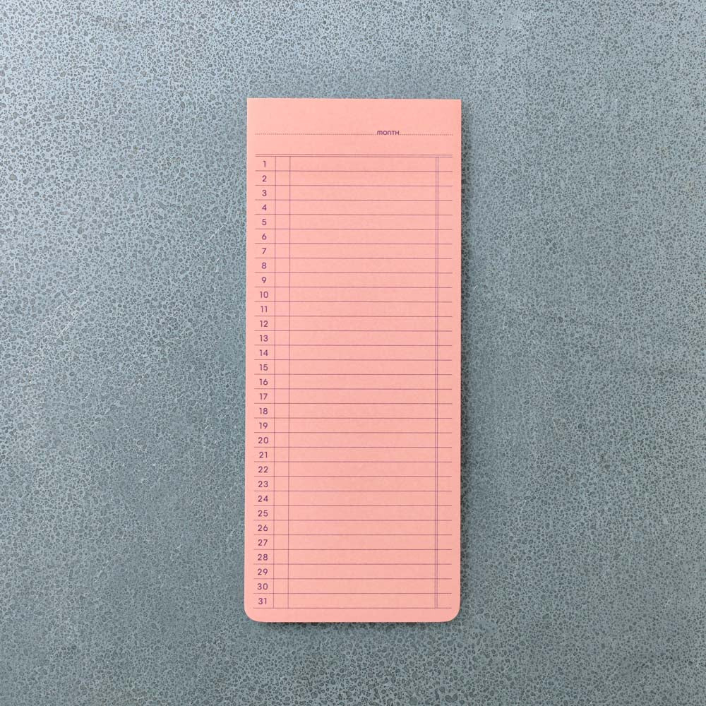 Bloc-note planner mensuel - Rose