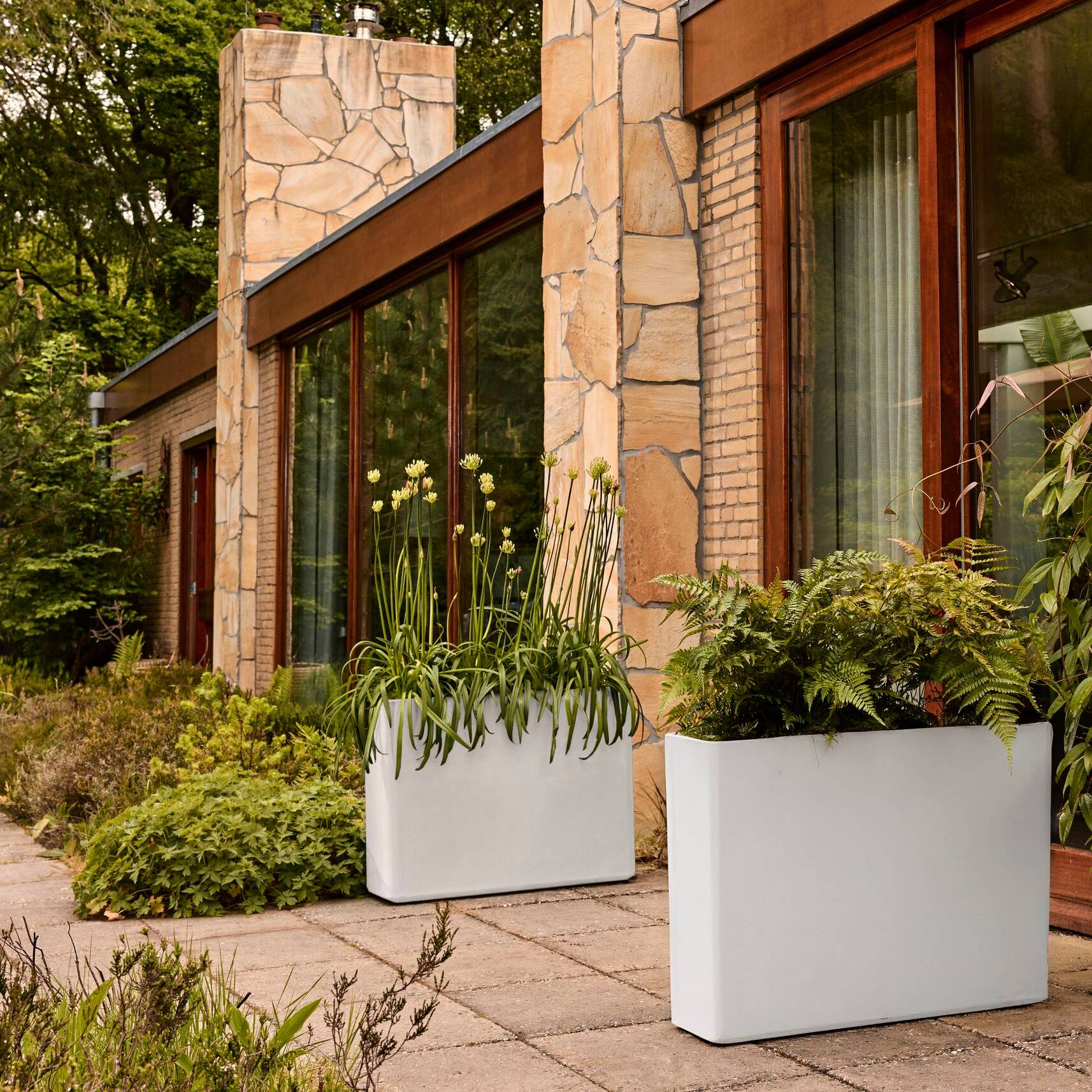 Elho June Brick Divider 80 - Linnen wit - L 79 x B x H 59 cm - Binnen