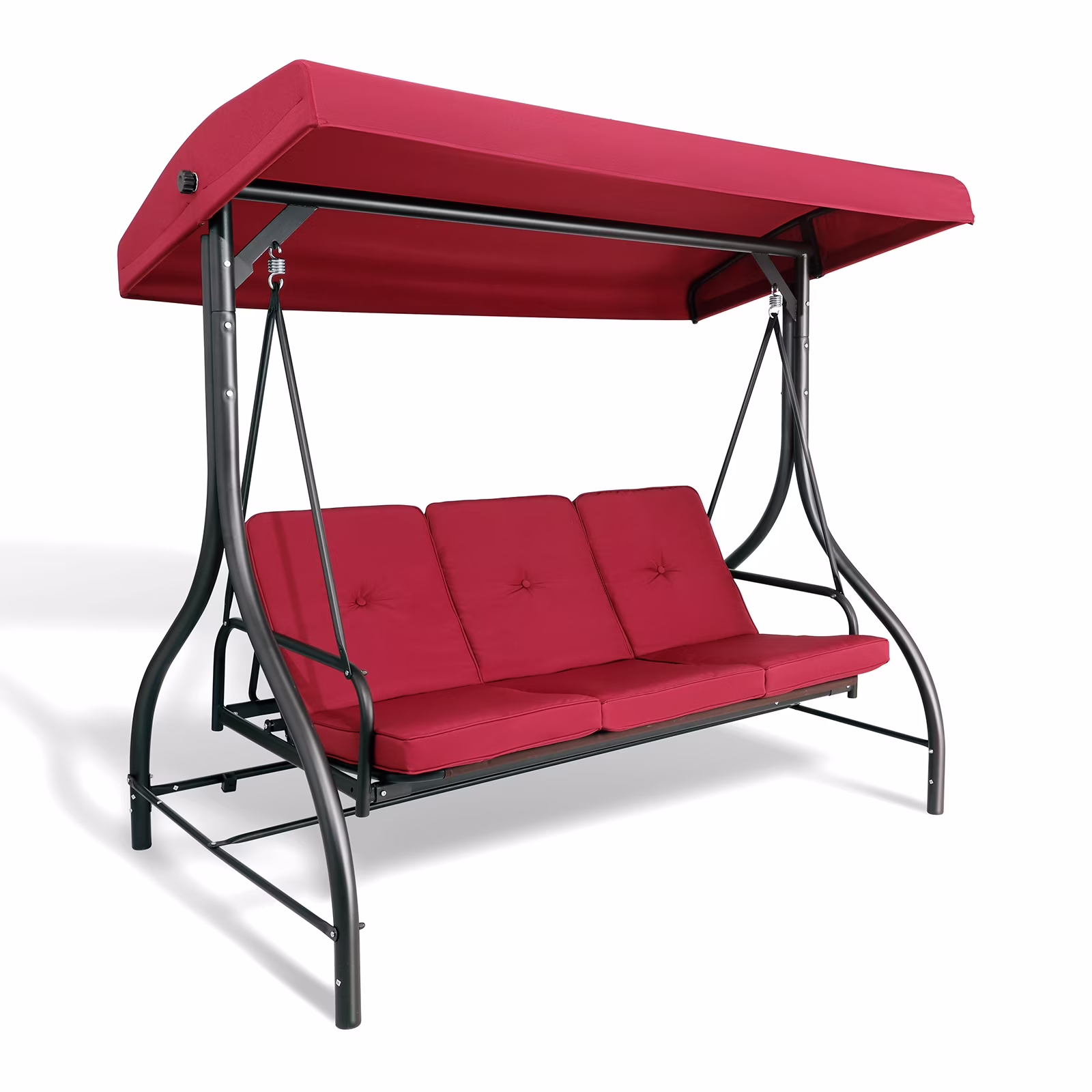 Arlopu 3 Person Porch Swing Outdoor Converting Canopy Swing Glider with Canopy - Image 5