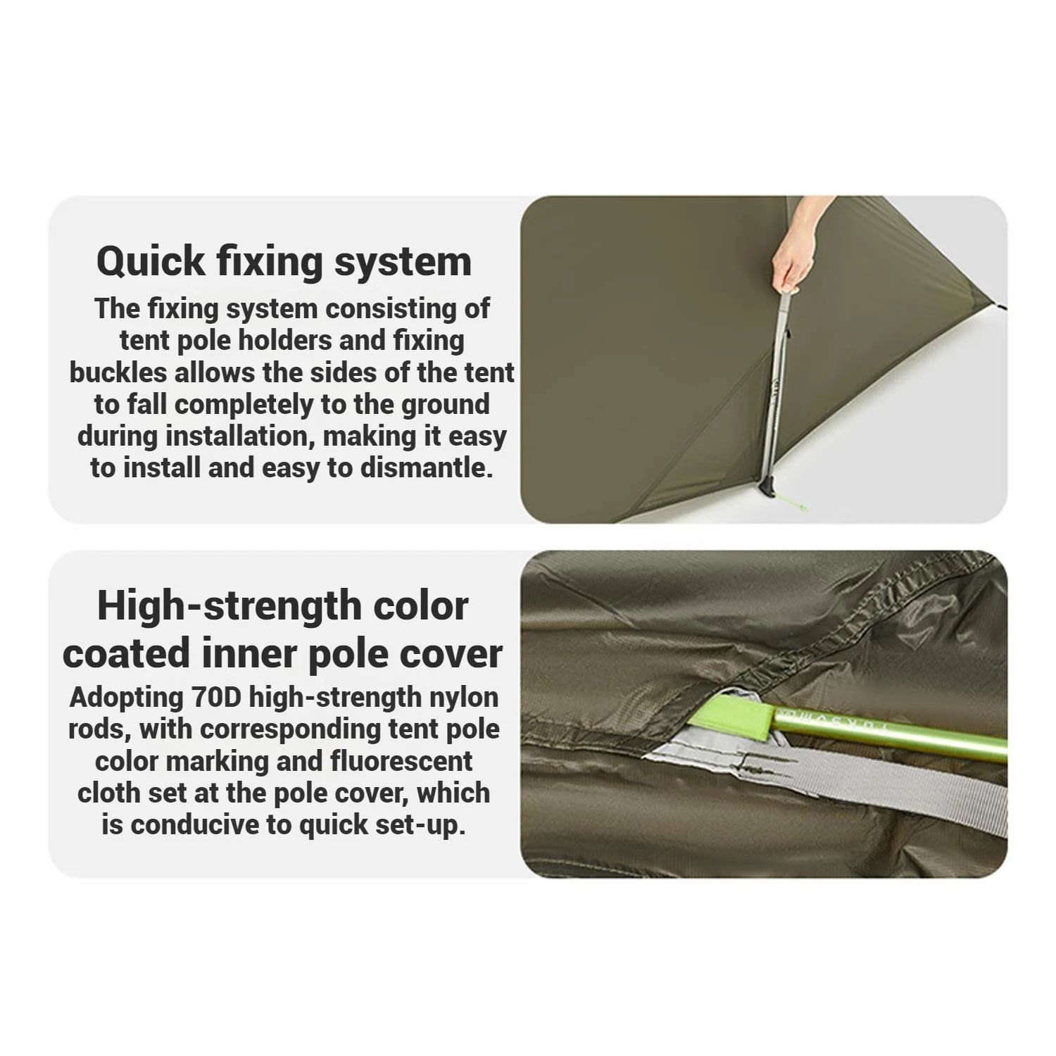 Naturehike, Ultralight Hiking Tent, Tear-resistant Tunnel Tent, Waterproof Camping Tent, Windproof Tent with Hall, 15D Lightweight Silicone-coated Nylon Fabrics,Large size for 2/3 Person. - Image 19
