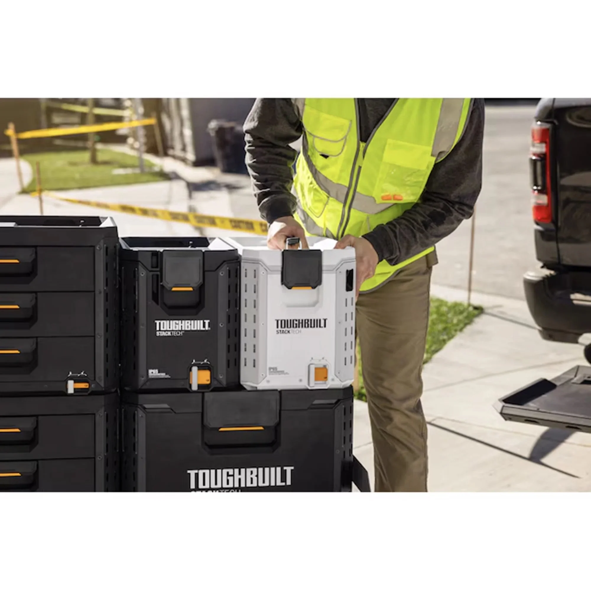 ToughBuilt StackTech Compact Cooler 16 Quart Hard Shell Ice Chest, White - Image 11 ToughBuilt StackTech Compact Cooler 16 Quart Hard Shell Ice Chest, White - Image 11