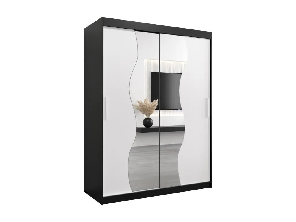 ARMARIO Boverdeco DE PUERTAS CORREDERAS 200/150/62 2 puertas (negro/blanco)