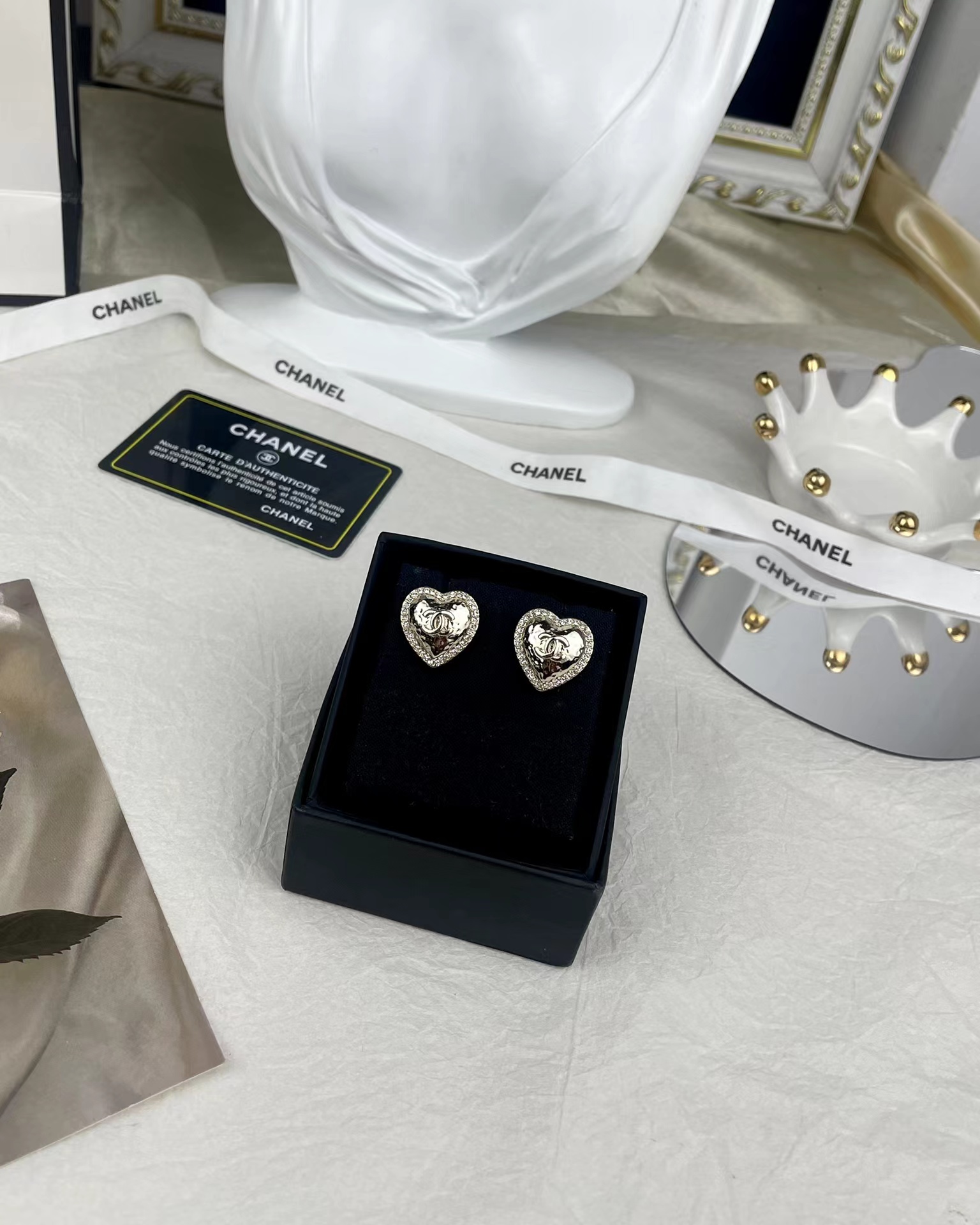 Chanel Gold Love Heart Stud Earring - Original Replica Club