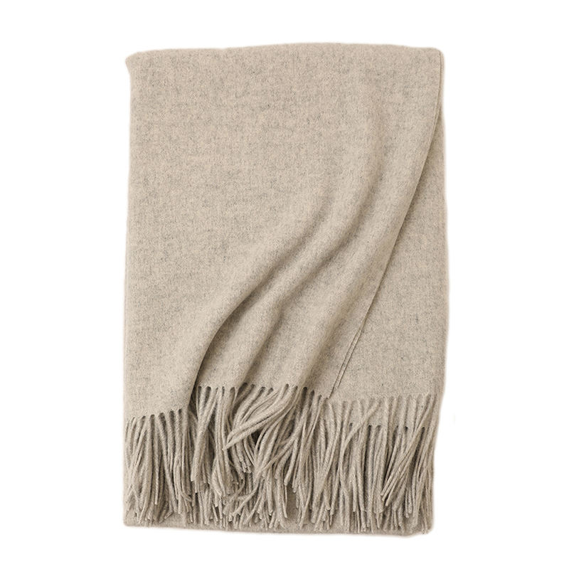 Solid Color Pure Wool Blanket Luxury Soft Thermal Woven Oversize Throw For Bed And Sofa Soft Breathable For Home Decor