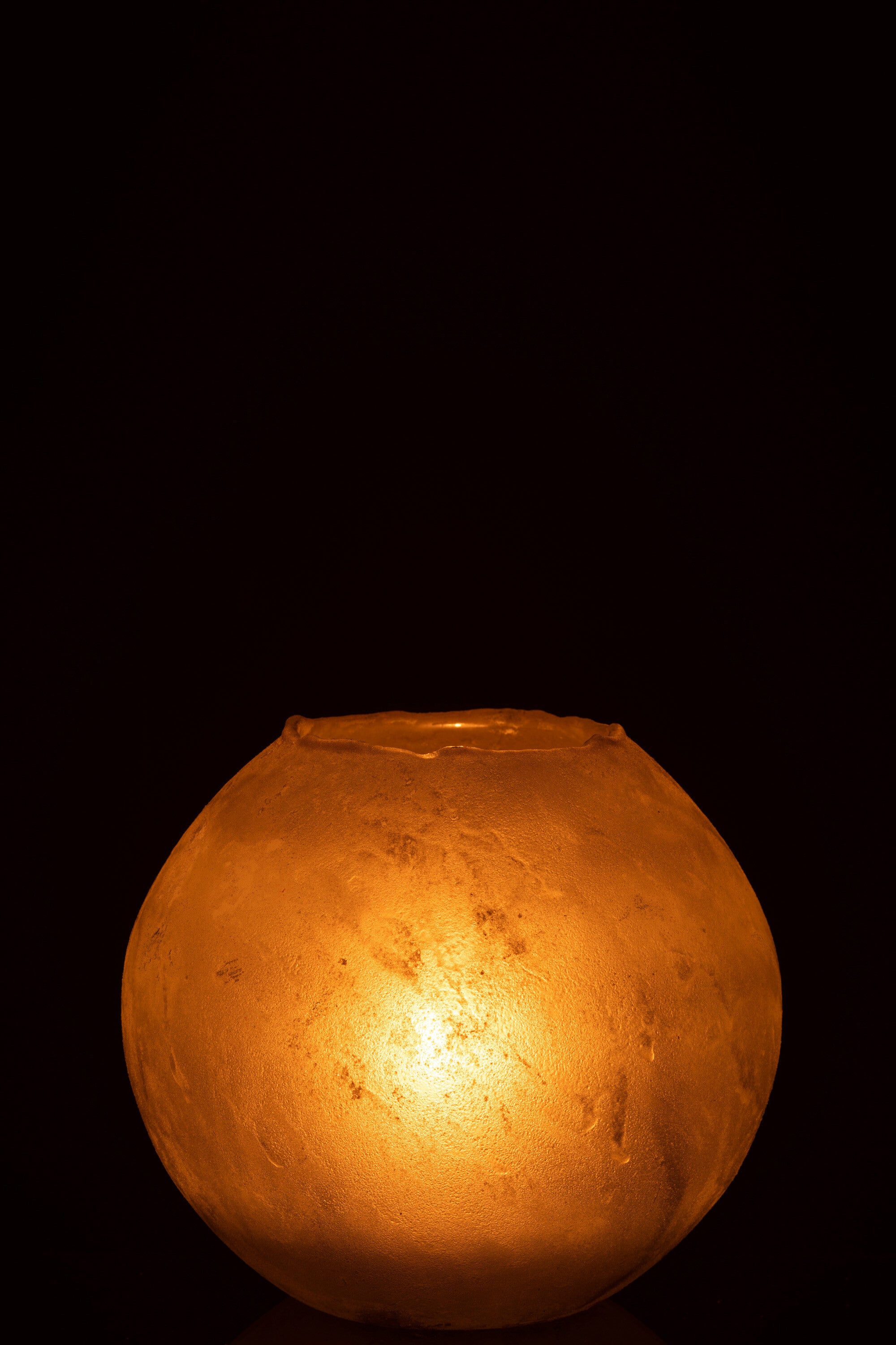 J-Line vaas Soda Rond - glas - goud - large - Ø 25 cm