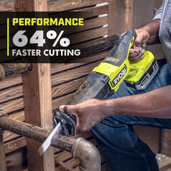 RYOBI ONE+ HP 18V Brushless Cordless Reciprocating Saw Kit With 4.0 Ah Battery And Charger - PBLRS01B - Image 4 RYOBI ONE+ HP 18V Brushless Cordless Reciprocating Saw Kit With 4.0 Ah Battery And Charger - PBLRS01B - Image 4