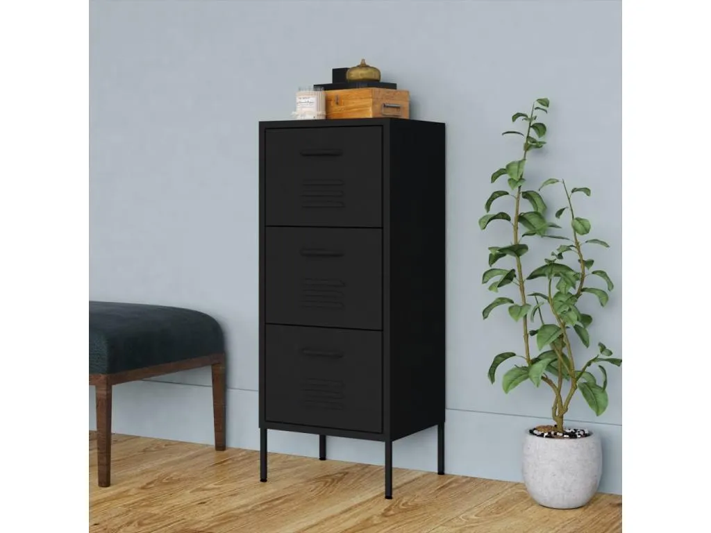 Armario de almacenamiento acero negro 42.5x35x101.5 cm 98296GFPW