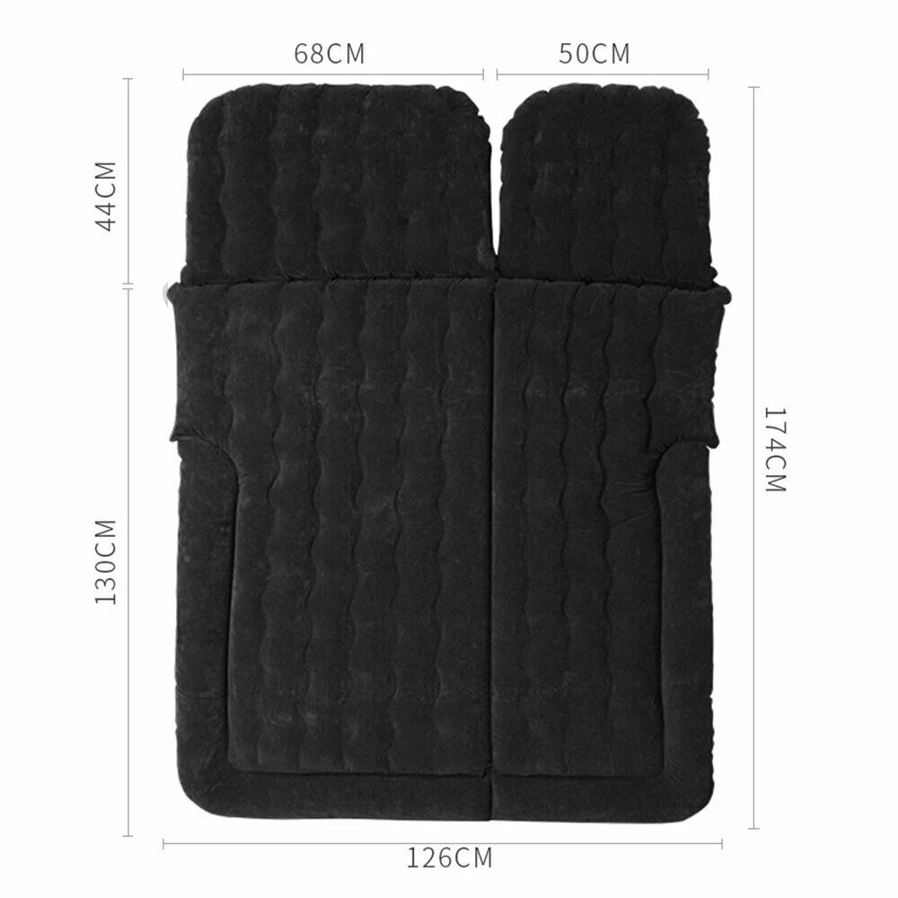 Auto Car Air Mattress Travel Bed PVC Flocking Inflatable Camping Bed with 2 Pillows - Image 2