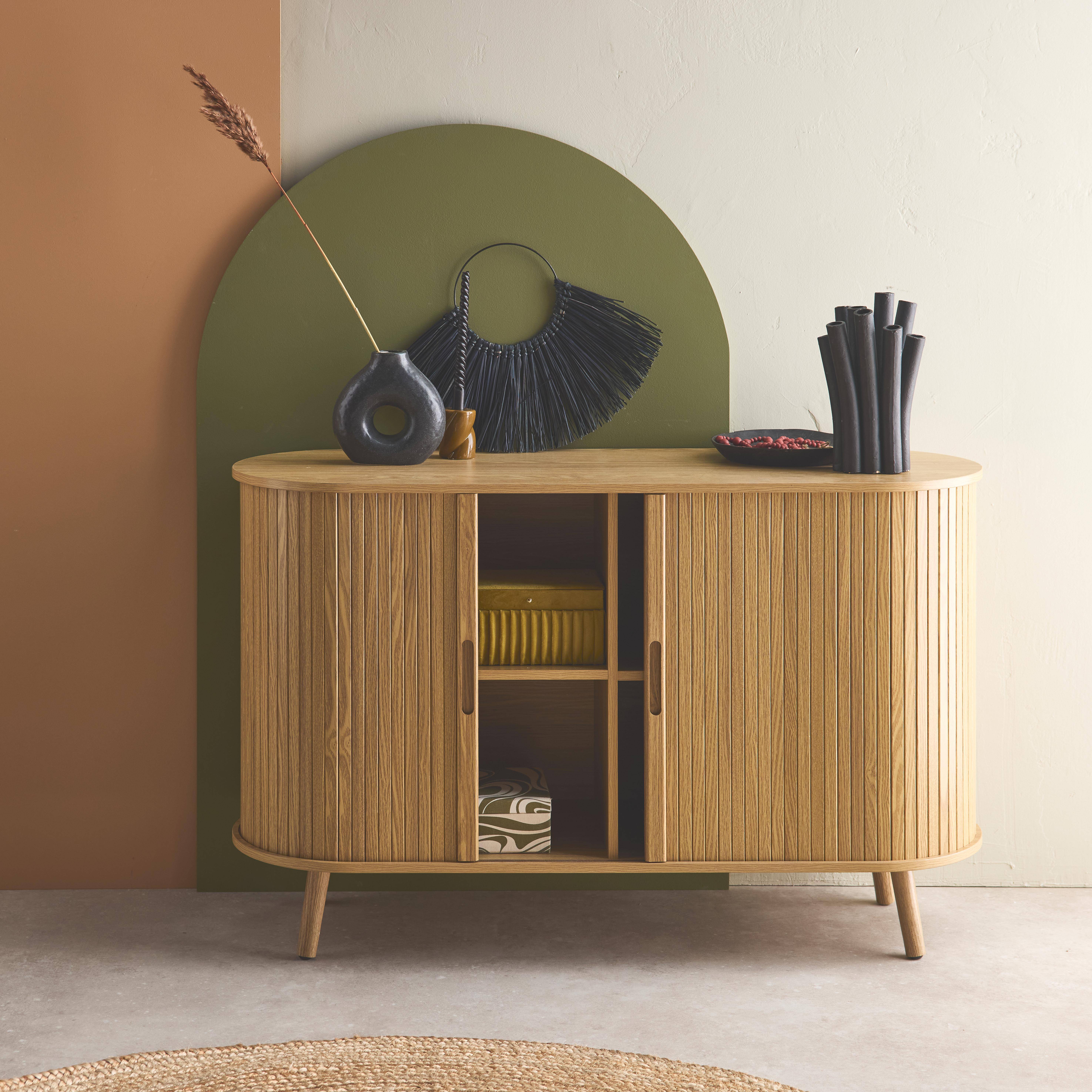 Legacy - Aparador escandinavo con 2 puertas correderas, 120cm