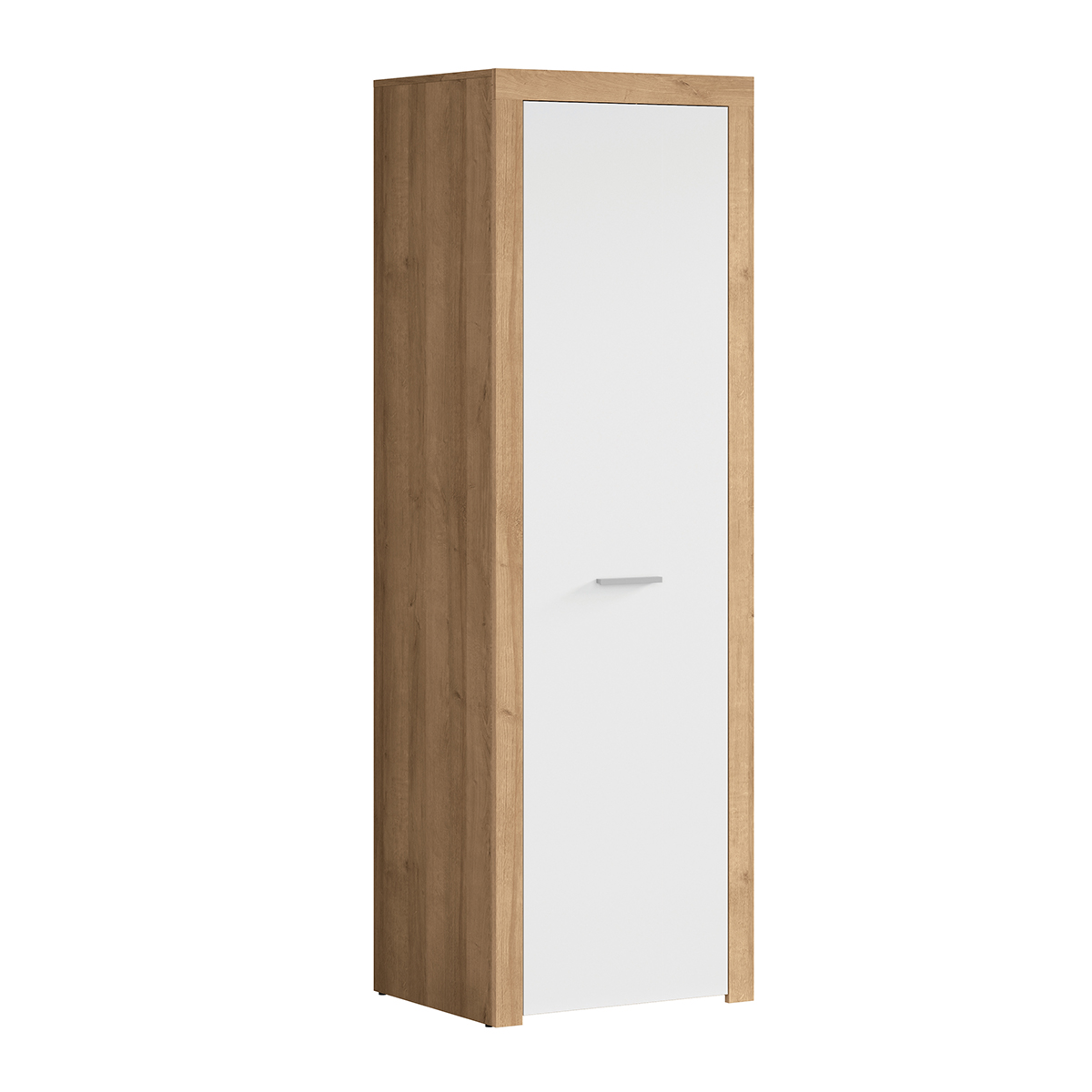 Armario de 1 puerta en laminados blanco y madera gi0904h2