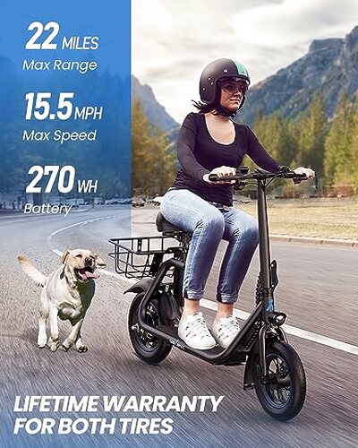 URBANMAX Electric Scooter With Seat, 450W Motor, 22 Miles Range, Black - C1 - Image 7 URBANMAX Electric Scooter With Seat, 450W Motor, 22 Miles Range, Black - C1 - Image 7