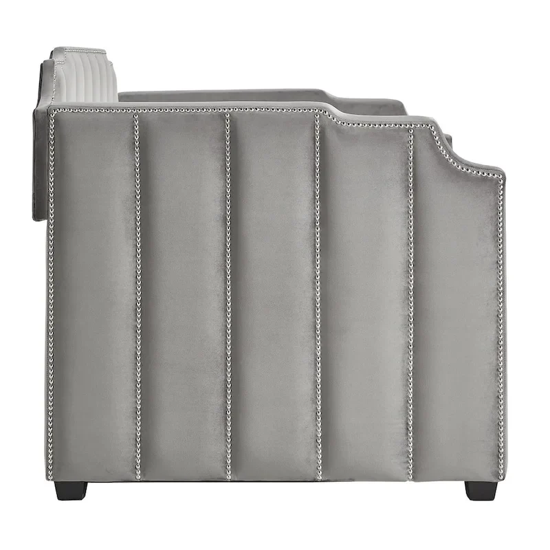 iNSPIRE Q Modern Chareau Glam Grey Velvet Daybed