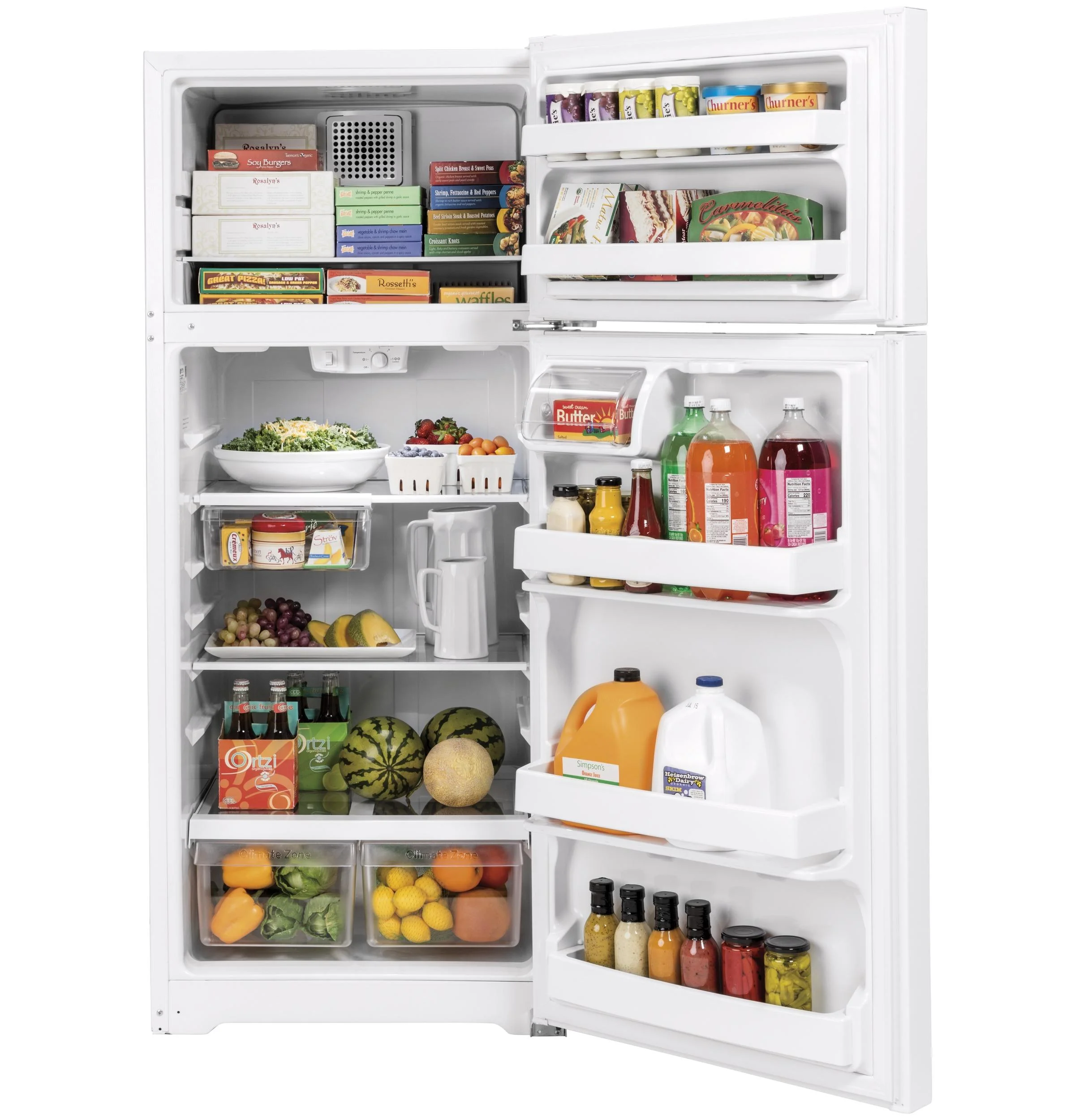 GE APPLIANCES GTS18HGNRWW top freezer freestanding refrigerator - Image 2