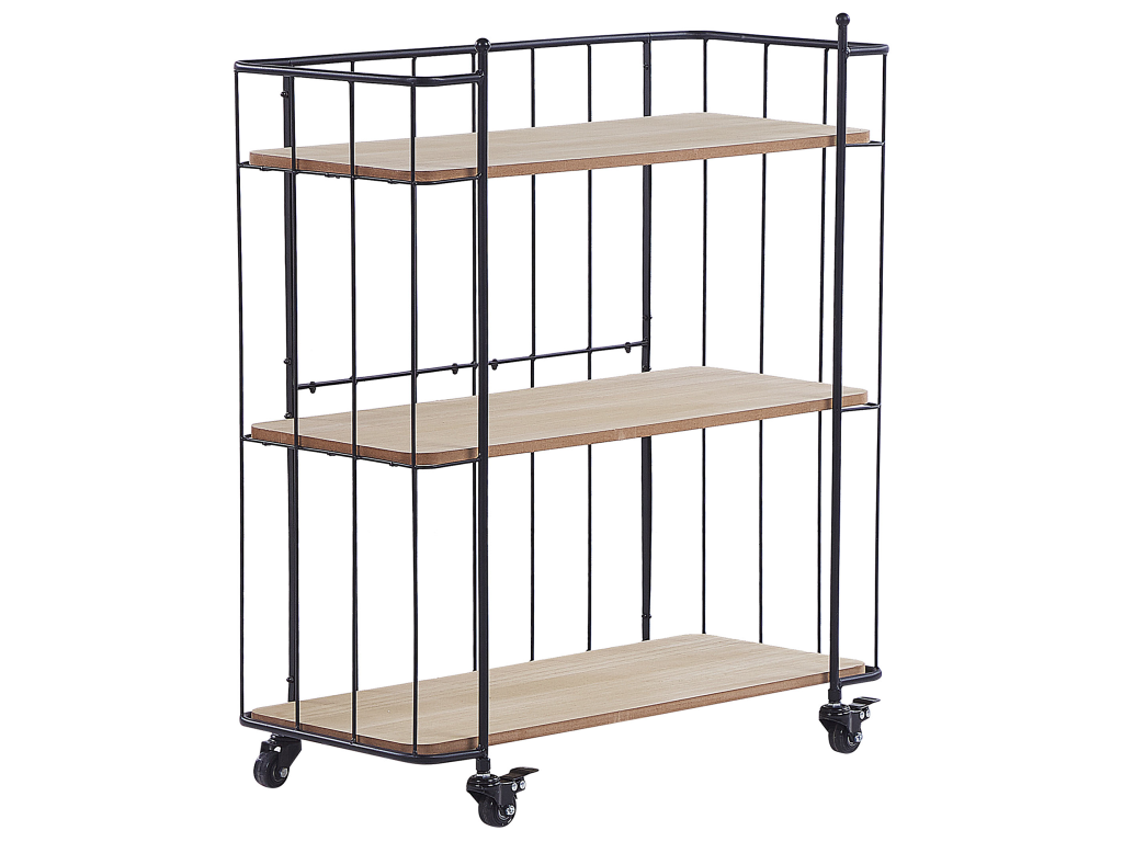Carrito de cocina de metal negro/madera clara GABBS