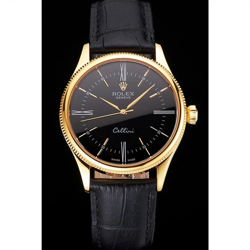 Superclone Rolex Cellini 38mm Black Dial REP016814