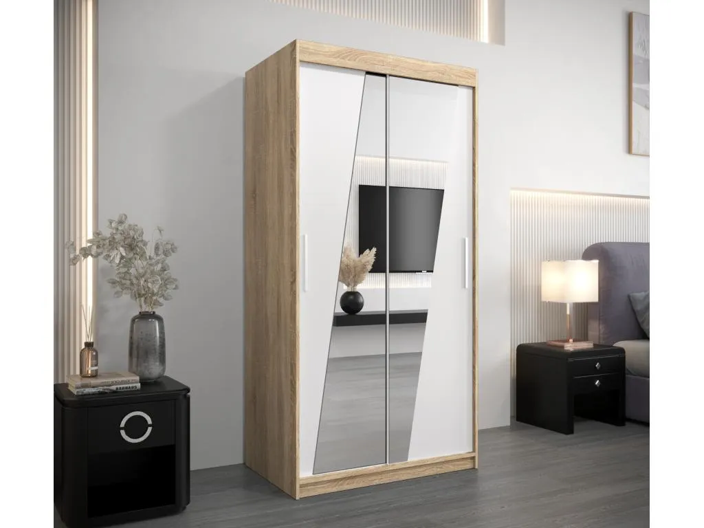 Armario Rhomb de puertas correderas 200/100/62 2 puertas (Casabellaes/blanco) WMUU09379
