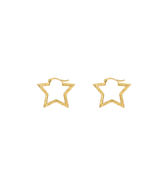 Small Funky Star Hoop Earrings