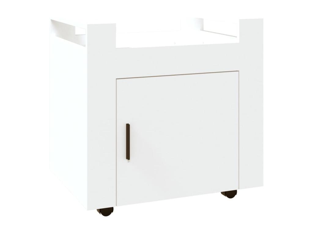 Carrito de escritorio madera contrachapada blanco 60x45x60 cm