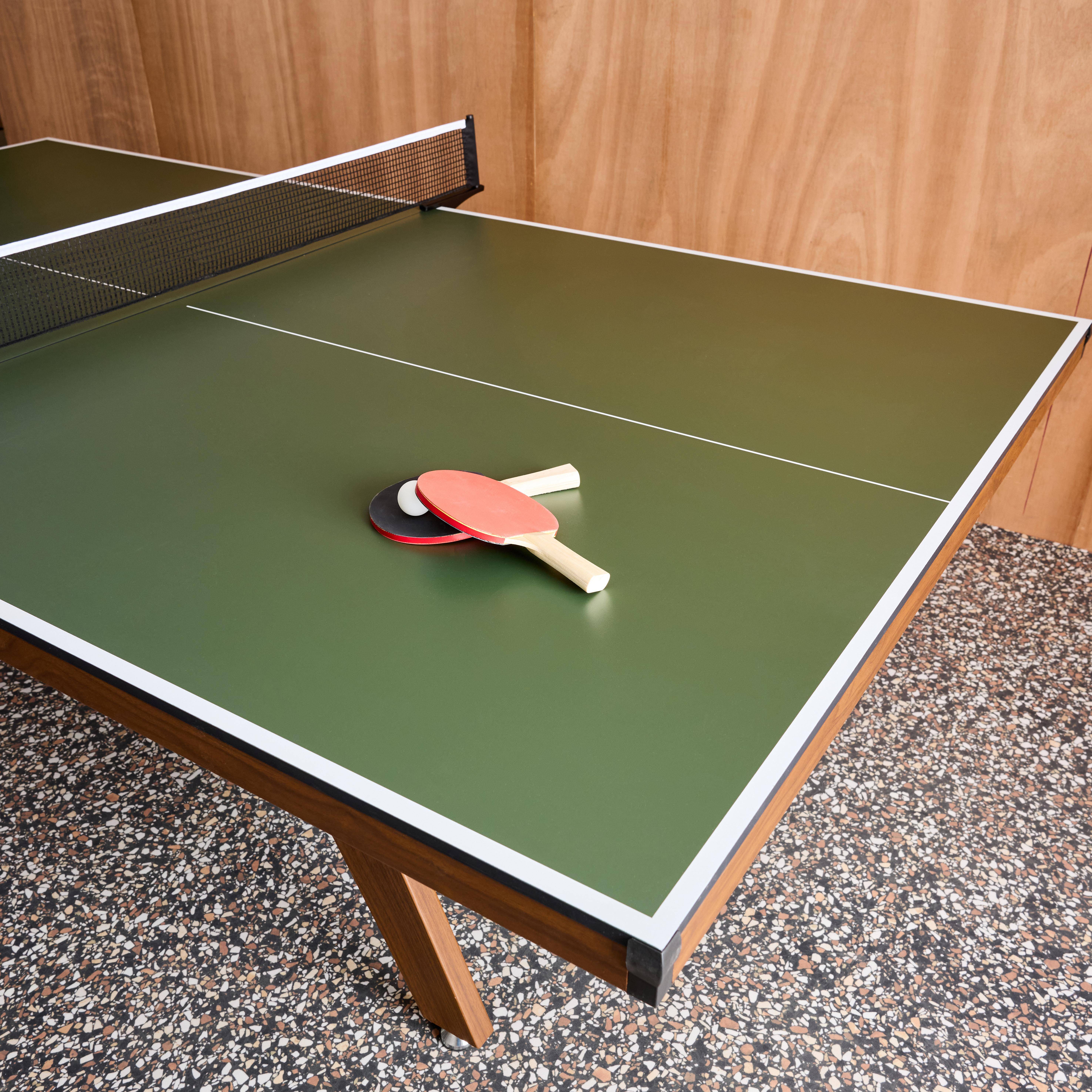 Mesa de ping pong deluxe - Mesa de ping pong interior deluxe con 2 raquetas y 3 pelotas, 273.5cm
