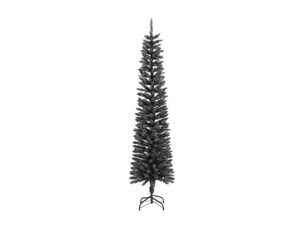 Árbol Navidad artificial estrecho con soporte PVC verde 240 cm