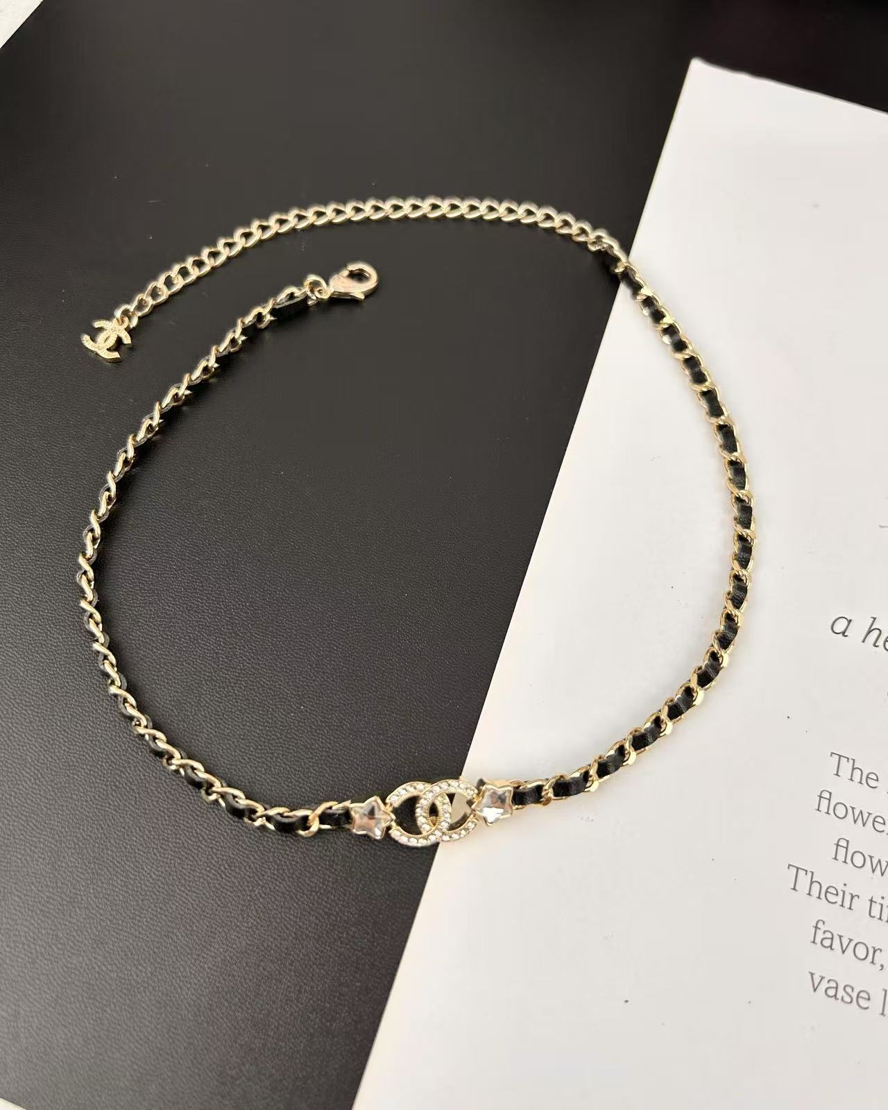 Chanel Leather Chain Choker Necklace - Original Replica Club