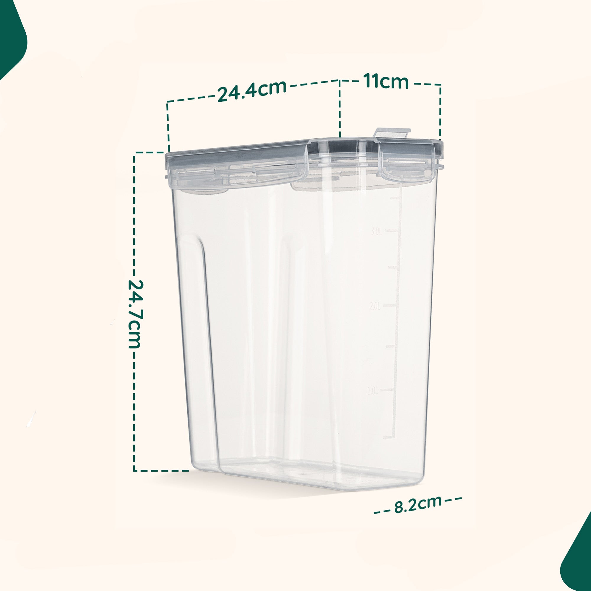 XIVADA Voorraadpotten Ella - 4L - 192 stickers - Transparant - 4 stuks