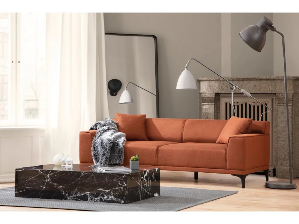 Sofá Decounico 135 Rojo 212x69x86cm Tapiz Patas - Plástico