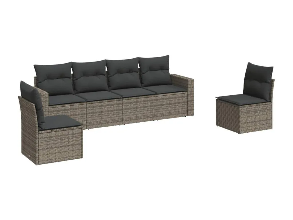 Set de moderno sofás de jardín 8 pzas y cojines ratán sintético Natural hwyx78165