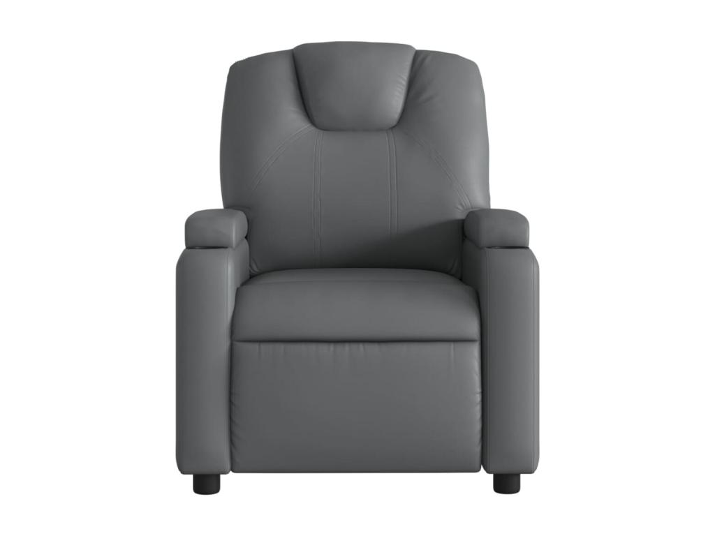 Sillón reclinable de cuero sintético gris