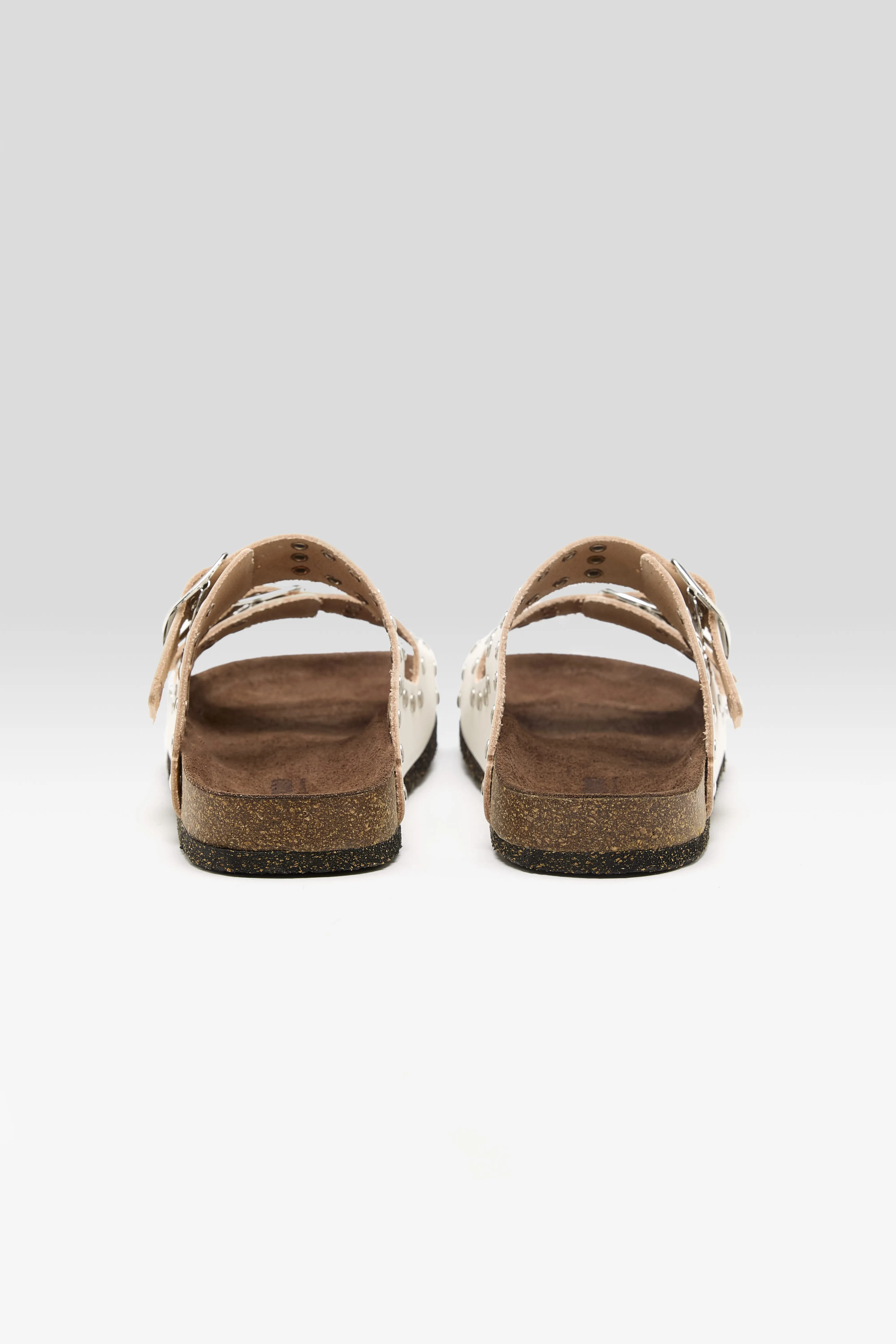Bellerose White Leather Rivet Sandals  (261 / W / WHITE)
